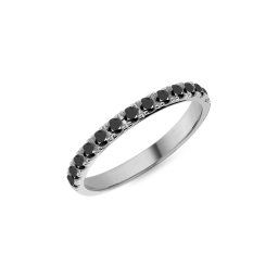 Dámský snubní prsten s černými diamanty 2,2mm, bílé zlato IZKR006A-F-B