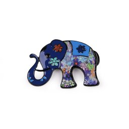 Brož slon, barva 2 modrá