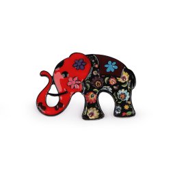 Brož slon, barva 3 červená
