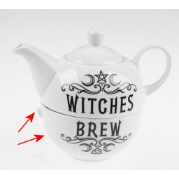 čajový set ALCHEMY GOTHIC - Fine Bone China - Witches Brew Hex - POŠKOZENÉ - MY1070