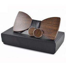 Gaira® Dřevěný motýlek s manžetovými knoflíčky 709041