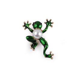 Brož žába, chameleon, barva 3 zelená žába