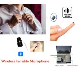 Spionazní sluchadlo do ucha - spy sluchátko s Bluetooth s mini vysílačem + externím mikrofonem