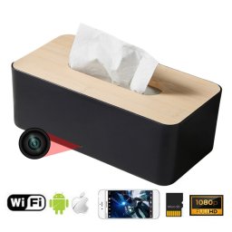 Kamera skrytá v držáku na kapesníky s WiFi/P2P + FULL HD 1080P + detekce pohybu