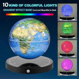 Levitující glóbus magnetický vznášející se s LED osvětlením barevným RGB - 10 efektů