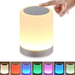 Noční lampa LED RGB barevná dotyková multifunkční s 10W reproduktorem