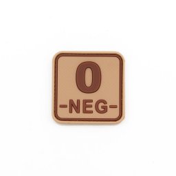 JACKETS TO GO nášivka krevní skupina 0- NEG plast velcro DESERT