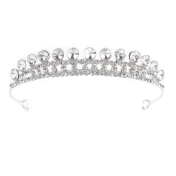 Štrasová čelenka / korunka do vlasů s očky, barva crystal stříbrná