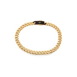 Monaco Chain náramek Classic Plain Pavé lock black 6,5 mm IZ29437BN
