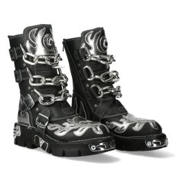 boty NEW ROCK - CRUST NEGRO, ESPEJO PLATA, ESPEJO - M.727-S6