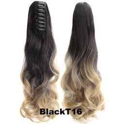 Girlshow Culík, cop na skřipci - vlnitý 55 cm OMBRE - odstín Black T 16