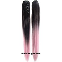 Girlshow Culík, cop na skřipci rovný OMBRE - odstín Black T Light Pink