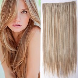 Girlshow Clip in vlasy - 60 cm dlouhý pás vlasů - F27/613 (melír karamelové v beach blond)