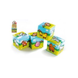 Teddies Kostka Moje první zvířátka 7x7cm v sáčku 12ks v boxu 0+ MPZ 00511003-XG