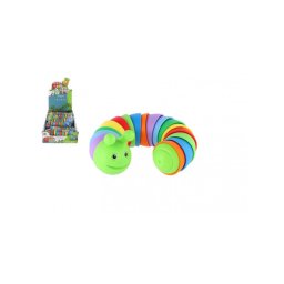 Teddies Housenka ohebná antistresová plast 17cm mix barev v sáčku 3x17cm 24ks v boxu 00310046-XG