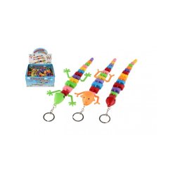Teddies Přívěšek ještěrka/had/chameleon plast 28cm na baterie se světlem mix barev 48ks v boxu 00861291-XG