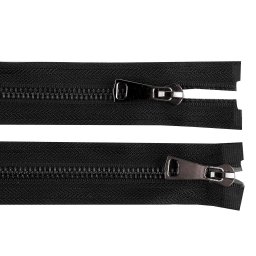 Zip kovový No 5 dělitelný 2 jezdce / dvoucestný 90 cm, barva 2 černá černý nikl