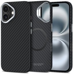 Tech-Protect Ion Carbon MagSafe iPhone 16 černý-stříbrný