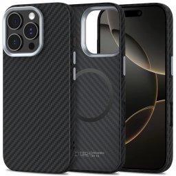 Tech-Protect Ion Carbon MagSafe iPhone 16 Pro Max černý-stříbrný