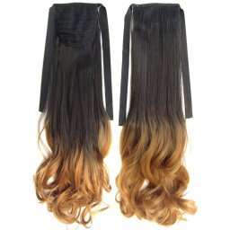 Girlshow Culík, cop na zavazování vlnitý OMBRE - odstín Black T 27