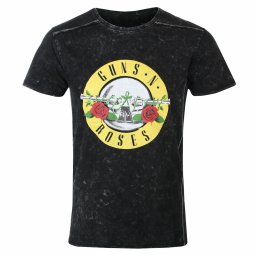 tričko pánské Guns N' Roses - Classic Logo Snow - BLACK - ROCK OFF - GNRSWASH02MB