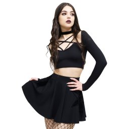 sukně dámská KILLSTAR - Mephistar - Black - KSRA011895