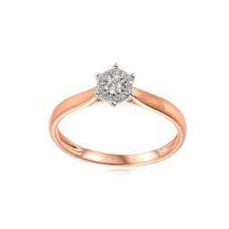 Zásnubní briliantový prsten Christina, růžové zlato, 14K IZBR590R
