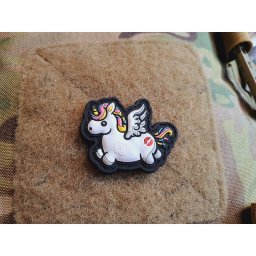 JACKETS TO GO nášivka JEDNOROŽEC KISSMYASS malá plastová velcro DUHOVÁ