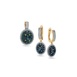 Zlatá briliantová souprava s London blue topasy 2,550 ct Rea KU1488YLBS