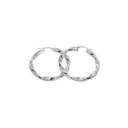 Točené náušnice kruhového tvaru v bílém zlatě, 14K IZ31575A