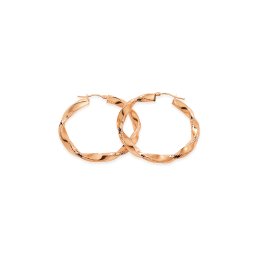 Točené náušnice kruhového tvaru v růžovém zlatě, 14K IZ31575R