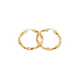 Točené náušnice kruhového tvaru ve žlutém zlatě, 14K IZ31575