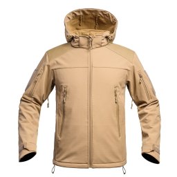 Bunda FIGHTER V2 softshell s kapucí TAN vel. L