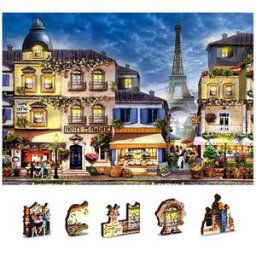 Wooden city Dřevěné puzzle Snídaně v Paříži 2v1, 150 dílků eko