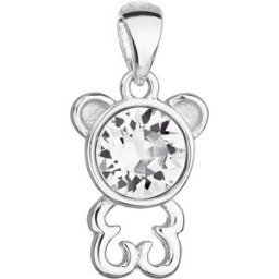 EVOLUTION GROUP 34229.1 medvídek, dekorovaný krystaly Swarovski® (Ag925/1000, 1 g, bílý)
