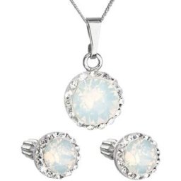 EVOLUTION GROUP 39352.7 bílá opál s krystaly Swarovski® (stříbro 925/1000; 3 g)