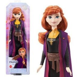 Mattel Frozen Panenka - Anna V Černo-Oranžových Šatech