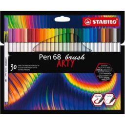 STABILO Pen 68 brush s flexibilním štětcovým hrotem, pouzdro 30 barev