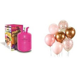Kingofbal Helium a sada latex. balónků chrom. růžová 7 ks 30 cm
