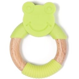 Bo Jungle kousátko B-Teether Animal Wood Green Frog