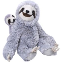WILD REPUBLIC Lenochod tříprstý, samice s mládětem 38 cm