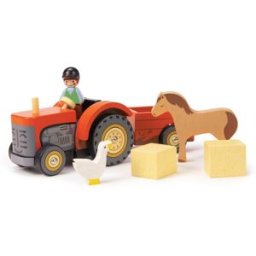 Tender Leaf Dřevěný traktor s koníkem Farmyard Tractor