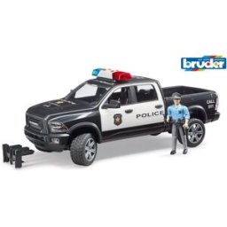Bruder Konstrukční vozy - policejní pick-up RAM2500 s policistou