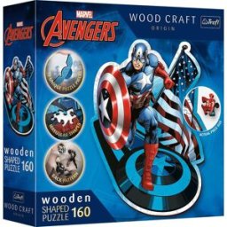Trefl Wood Craft Origin puzzle Neohrožený Kapitán Amerika 160 dílků
