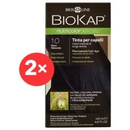BIOKAP Nutricolor Delicato Natural Black Gentle Dye 1.00 (2× 140 ml)