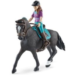Schleich Hnědovláska Lisa s pohyblivými klouby na koni 42541