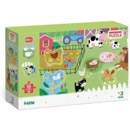 TM Toys Dodo Puzzle s tříděním obrázků Farma 18 dílků