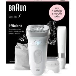 Braun Silk·épil 7 7-441, Bílý/Stříbrný + mini zastřihovač chloupků