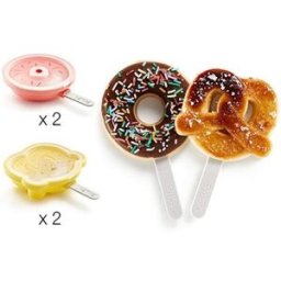 Lékué Tvořítka na nanuky ve tvaru donutů a preclíků Donut 2ks & Pretzel 2ks