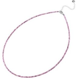 Agato Korálkový minerální náhrdelník s rubínem POL-N12/47L (Ag925/1000, 1 g)